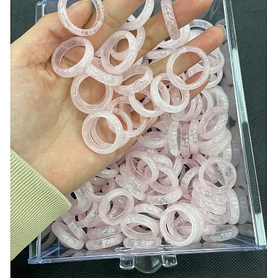 Natural Rose Quartz Finger Rings WG8089A-11-1