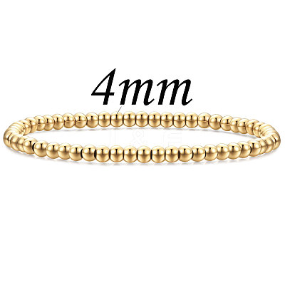 4MM Adjustable 304 Stainless Steel Round Beaded Stretch Bracelets for Women UQ9222-2-1