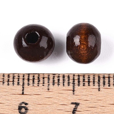 Spray Painted Round Natural Schima Wood Beads WOOD-A018-8mm-13-1