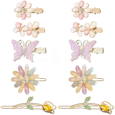2 Bags Alloy & Resin Hair Clips Kits PHAR-SC0001-004-1