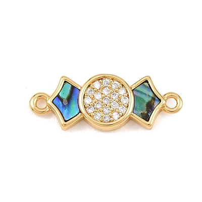 Natural Paua Shell Candy Link Connector Charms KK-Z140-02G-01-1