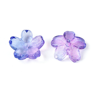 Baking Paint Transparent Glass Bead Caps DGLA-N014-06B-05-1