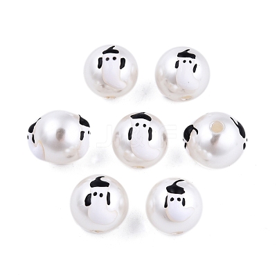 Halloween Opaque ABS Plastic Imitation Pearl Enamel Beads KY-G020-01I-1