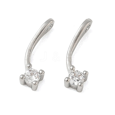 Brass Pave Clear Cubic Zirconia Charms CU-CBA9FFD-11P-02-1