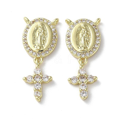 Rack Plating Brass Cubic Zirconia Pendants KK-M272-10G-1