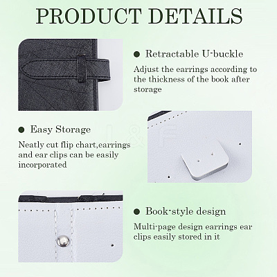 Portable PU Leather Earring Display Book EDIS-WH20011-01B-1