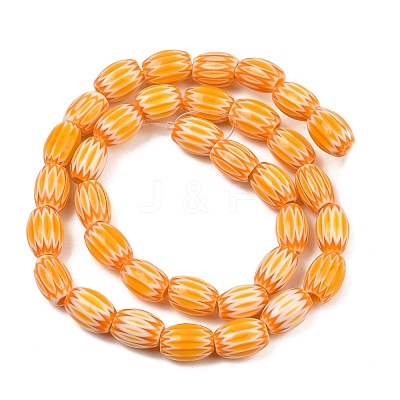Handmade Millefiori Glass Oval Bead Strands LK-Z001-01B-05-1