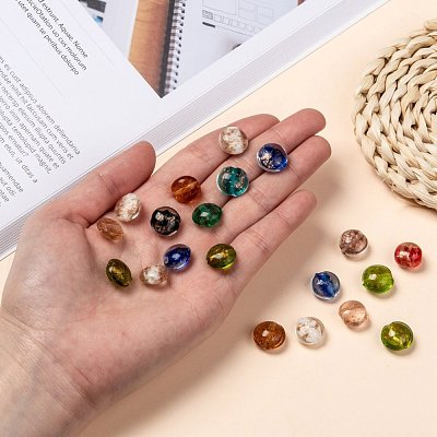 Handmade Gold Sand Lampwork Beads SLFG12mmY-1-1