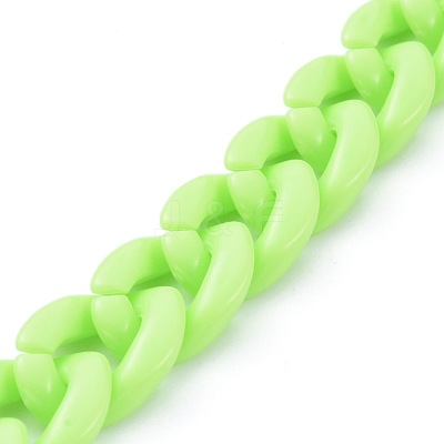 Handmade Opaque Acrylic Curb Chains AJEW-JB00662-05-1