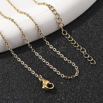 304 Stainless Steel Cable Chain Necklace X-STAS-T040-PJ205-40-1