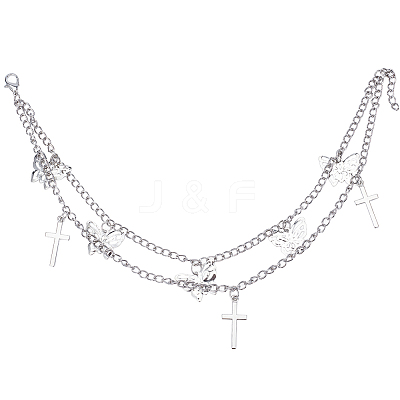 Alloy Shoe Decoration Double Chain AJEW-WH20048-20P-1