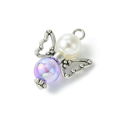 Imitation Pearl Acrylic Pendants PALLOY-JF02624-03-1