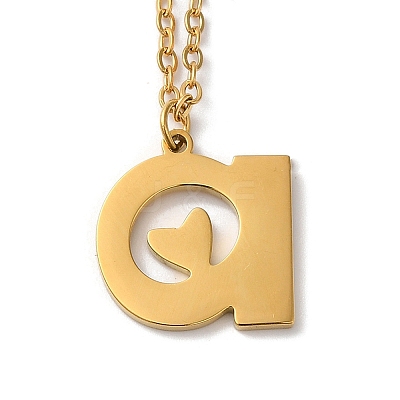 304 Stainless Steel Pendant Necklaces NJEW-H036-02G-A-1