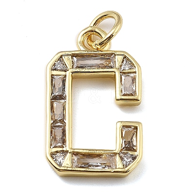 Brass Micro Pave Cubic Zirconia Pendants KK-V014-01G-03-1