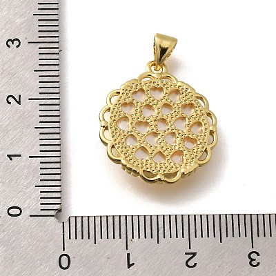 Brass Pave Natural White Shell Carved Cat Pendants KK-Z091-08G-03-1