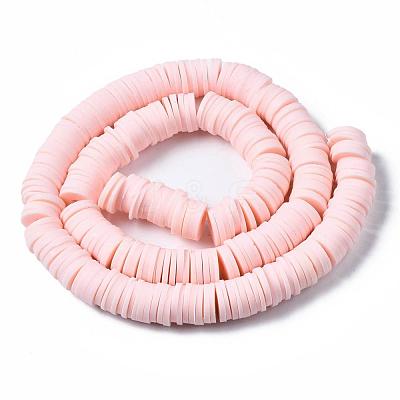 Flat Round Handmade Polymer Clay Beads CLAY-R067-10mm-27-1
