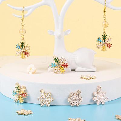 24Pcs 4 Style Alloy Enamel Pendants FIND-LS0001-10-NR-1