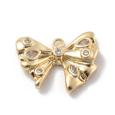 Brass Micro Pave Cubic Zirconia Pendants KK-D283-03G-1