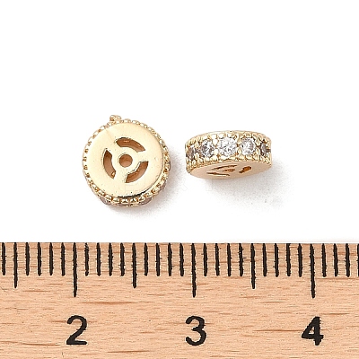 Rack Plating Brass Cubic Zirconia Beads KK-K273-13KCG-1
