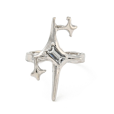 Star Zinc Alloy Open Cuff Ring LS-RJEW-Z048-01P-02-1