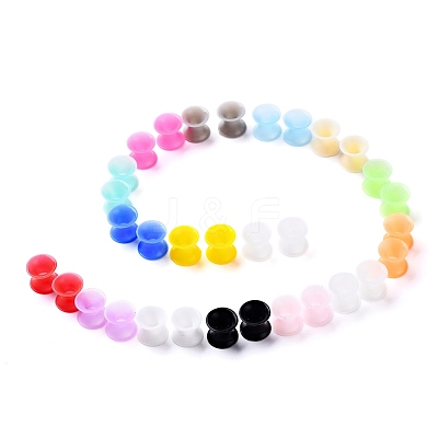 32Pcs 16 Colors Silicone Thin Ear Gauges Flesh Tunnels Plugs FIND-YW0001-17A-1