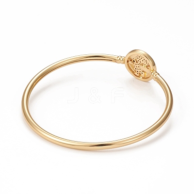 Rack Plating Brass Micro Pave Cubic Zirconia Bangles BJEW-E071-16G-02-1