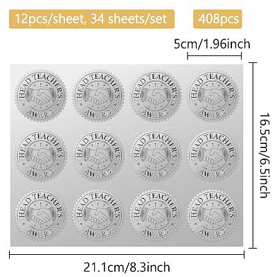 34 Sheets Silver Foil Embossed PET Picture Sticker DIY-WH0528-025-1