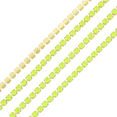 Brass Rhinestone Strass Chains CHC-N017-003B-B02-1