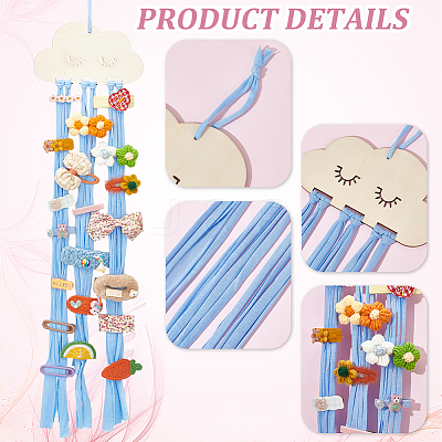 Cloud Wooden Hairpin Hair Clip Hanging Holder Storage Organizer WH-WG78846-05-1