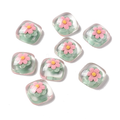 Transparent Resin Cabochons RESI-G034-A06-1