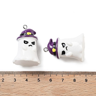 Halloween Theme Baking Paint Resin Pendants RESI-G103-01B-1