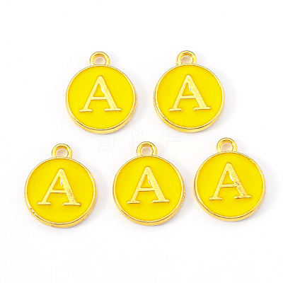 Golden Plated Alloy Enamel Charms ENAM-S118-09A-1