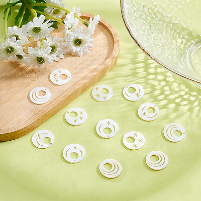 Natural Freshwater Shell Pendants SHEL-FH0001-03-1