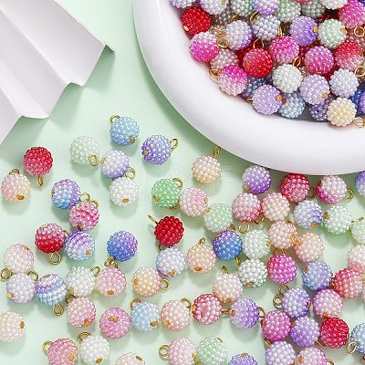 Gradient Color Opaque Resin Pendants RESI-D016-01-1