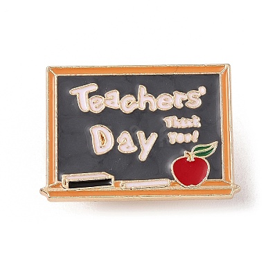 Teacher's Day Theme Rack Plating Light Gold Alloy Brooches JEWB-Z016-01KCG-12-1