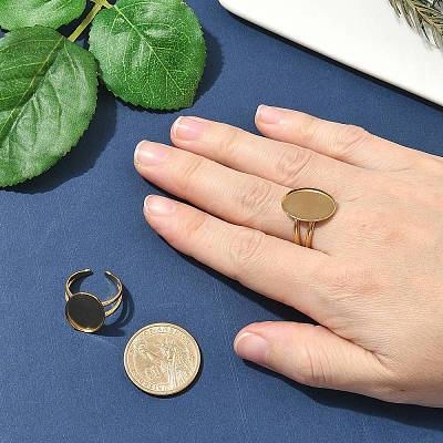 304 Stainless Steel Cuff Rings Components STAS-Z138-02G-02-1
