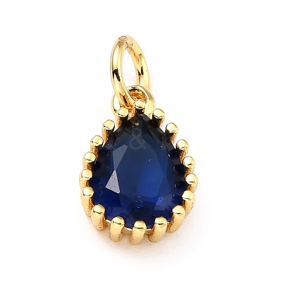 Brass Micro Pave Cubic Zirconia Pendants ZIRC-D120-01G-05-1