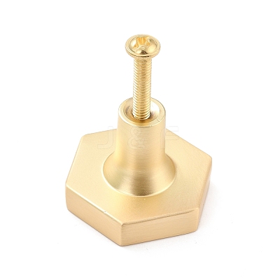 Hexagon with Grid Pattern Brass Box Handles & Knobs DIY-P054-A01-1