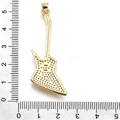 Rack Plating Brass Micro Pave Cubic Zirconia Pendants KK-K401-61B-G-1