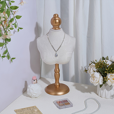 Wood & Velvet Necklaces Display NDIS-WH0017-09-1