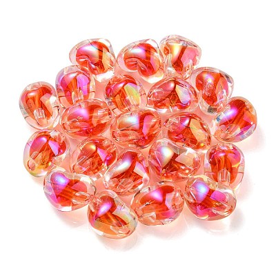 Two Tone UV Plating Transparent Acrylic European Beads X-OACR-F004-06C-1