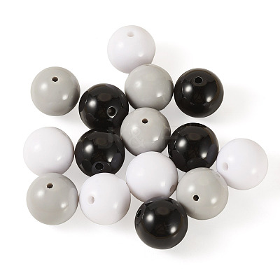 15Pcs 3 Colors Opaque Acrylic Beads SACR-TADJ0001-05A-1