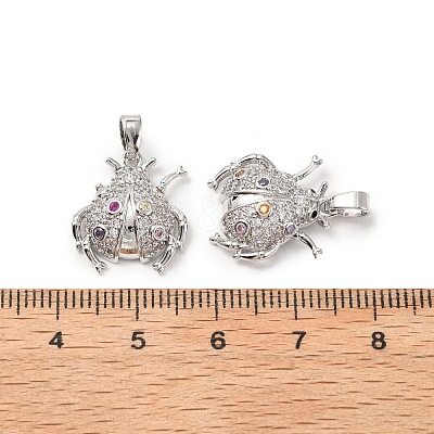 Brass Micro Pave Cubic Zirconia Pendants KK-G533-23P-1