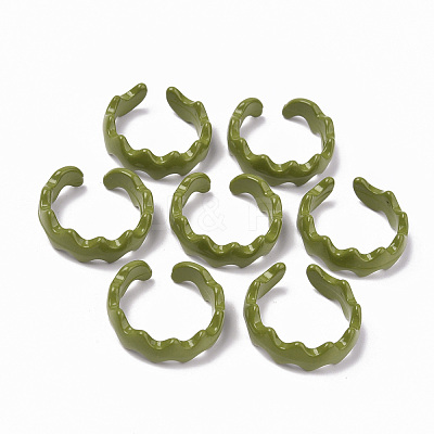 Spray Painted Alloy Cuff Rings RJEW-T011-16-RS-1
