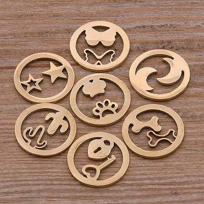 201 Stainless Steel Pendants LS-STAS-H246-02G-1