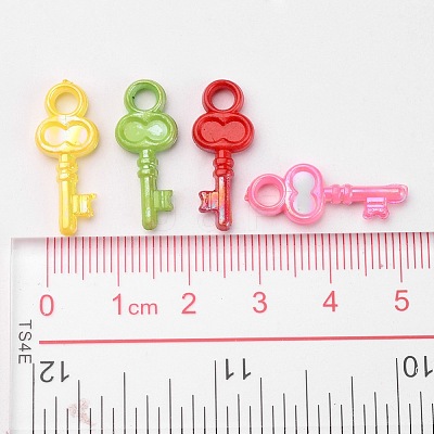 Opaque AB Color Acrylic Skeleton Key Pendants X-SACR-R697-M24-1