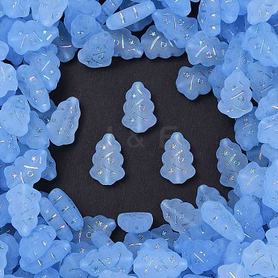 Frosted Transparent Acrylic Beads OACR-P029-04B-04-1