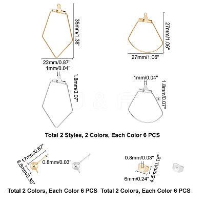 Dangle Stud Earrings DIY Making Kits DIY-UN0002-85-1