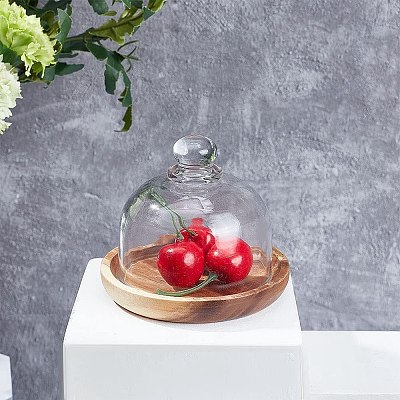 Clear Glass Dessert/Cake Cloche Dome Display Cases ODIS-WH0029-30-1