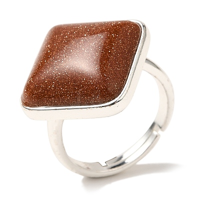 Synthetic Goldstone Adjustable Rings RJEW-H240-01S-16-1